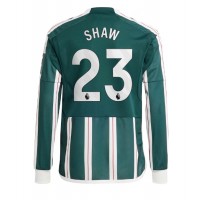 Moški Nogometni dresi Manchester United Luke Shaw #23 Gostujoči 2023-24 Dolgi Rokav